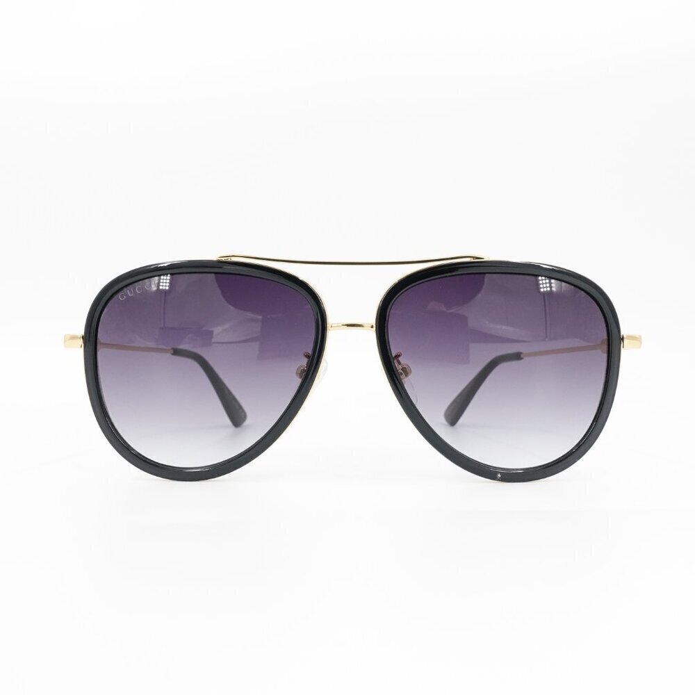 Gucci GG0062 Aviator Polarized Sunglasses Black Gray OS